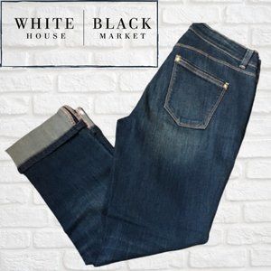 WHBM CROP LEG CONTOUR FIT DISTRESSED JEANS - Sz 4